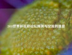 2018世界杯足彩论坛预测与交流的盛宴
