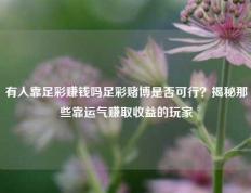有人靠足彩赚钱吗足彩赌博是否可行？揭秘那些靠运气赚取收益的玩家