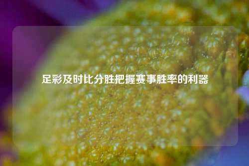 足彩及时比分胜把握赛事胜率的利器
