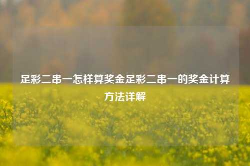 足彩二串一怎样算奖金足彩二串一的奖金计算方法详解