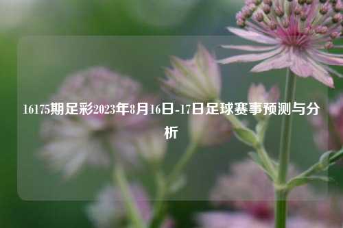 16175期足彩2023年8月16日-17日足球赛事预测与分析