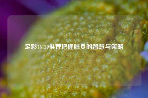 足彩16139推荐把握胜负的智慧与策略