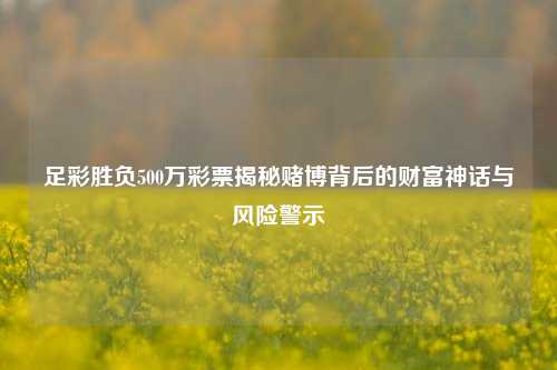 足彩胜负500万彩票揭秘赌博背后的财富神话与风险警示