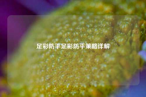 足彩防平足彩防平策略详解