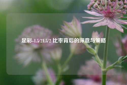 足彩-1.5/21.5/2 比率背后的深意与策略