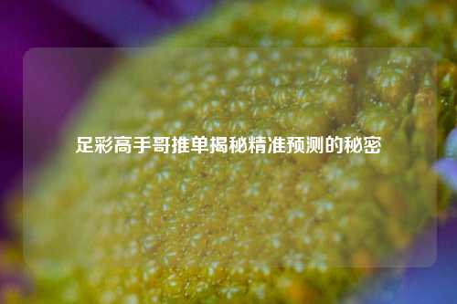 足彩高手哥推单揭秘精准预测的秘密