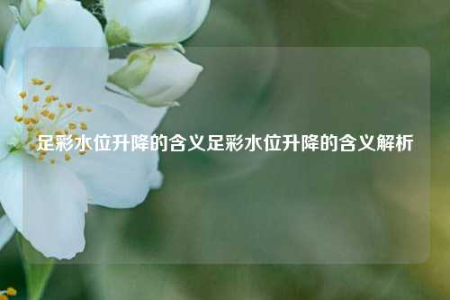 足彩水位升降的含义足彩水位升降的含义解析