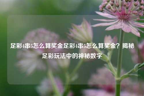 足彩4串5怎么算奖金足彩4串5怎么算奖金？揭秘足彩玩法中的神秘数字