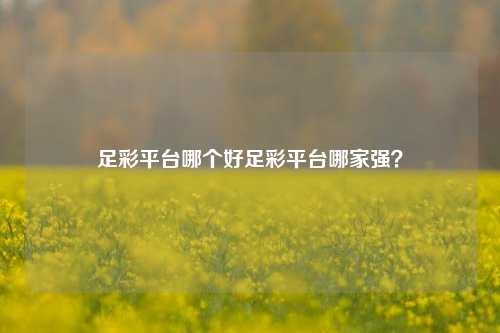 足彩平台哪个好足彩平台哪家强？